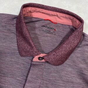 UNTUCKIT Hannifer Pin Polo Shirt Activeware Golf Regular Fit Short Sleeve Mens L